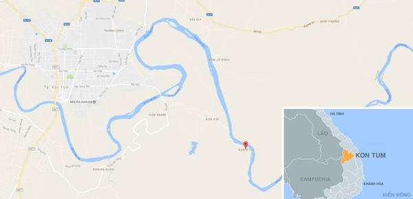  K'Tu village belongs to Dak Ro Wa commune, Kon Tum city, Kon Tum province. Photo: Google Maps.