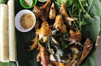 Grilled chicken bamboo rice restaurant for Tet holiday in Da Lat